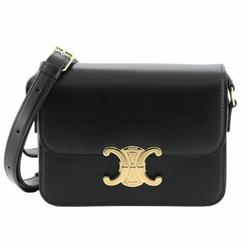 CELINE Triopay 錫製單肩包 黑色 188423 BF4 38NO