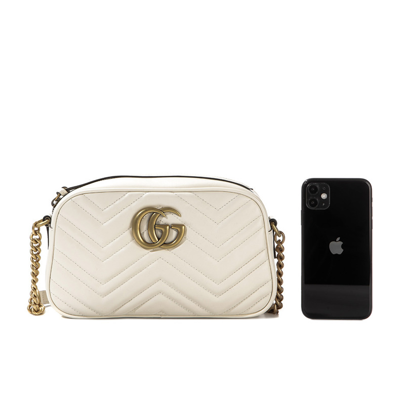 GUCCI 女士 Marmont 絎縫斜背包 (A447632 DTD1T)-17