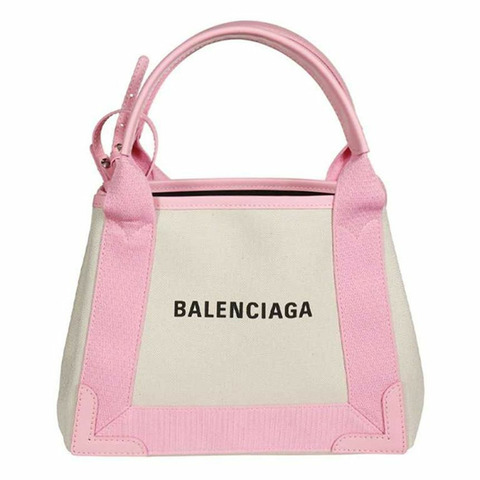 BALENCIAGA Cabas XS 手提單肩包 白色 粉紅色 390346 2HH3N