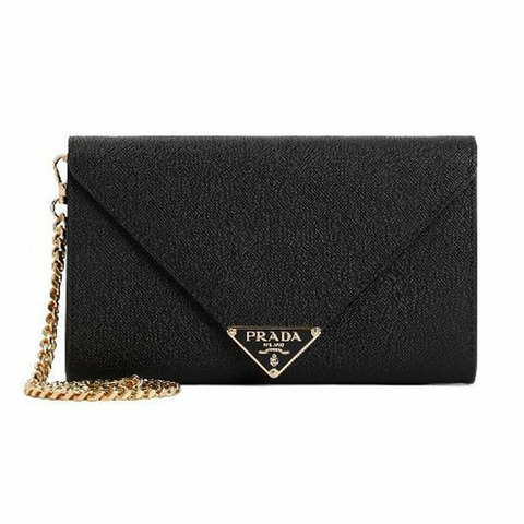 PRADA 三角形標誌 Saffiano 鏈條單肩包 1MF034 2CLQ F0002