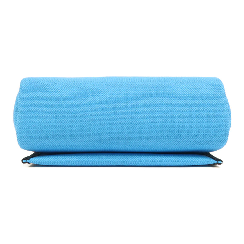 HERMES 帆布Herbag Zip 20銀扣肩背袋Bleu Riviera/Noir-3