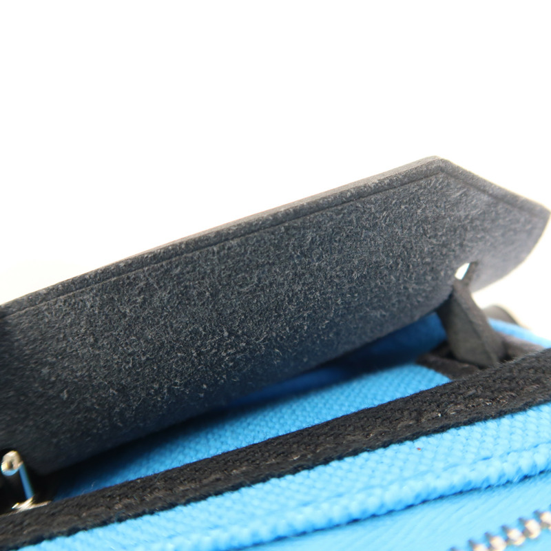 HERMES 帆布Herbag Zip 20銀扣肩背袋Bleu Riviera/Noir-6