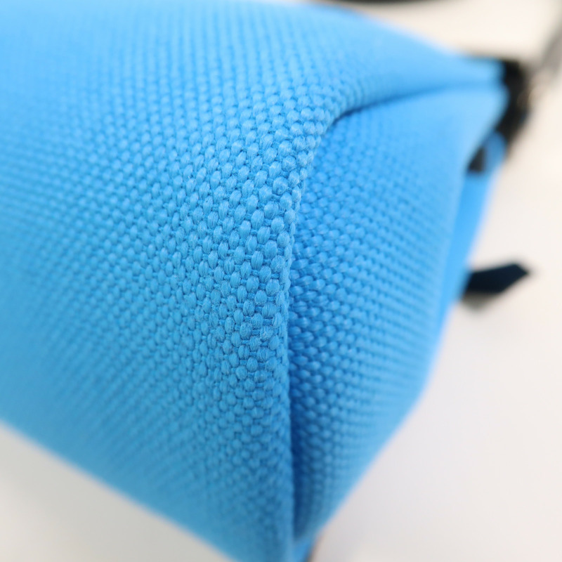 HERMES 帆布Herbag Zip 20銀扣肩背袋Bleu Riviera/Noir-10