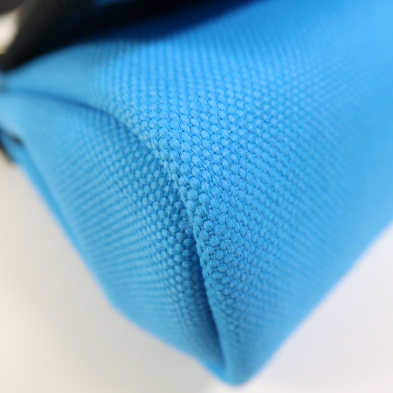 HERMES 帆布Herbag Zip 20銀扣肩背袋Bleu Riviera/Noir-13