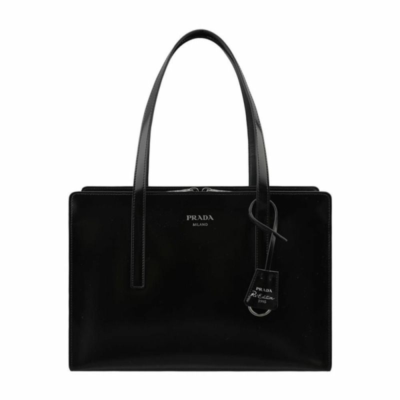PRADA 1995年復刻版黑色磨毛手提包 1BA350 ZO6 F0002-0