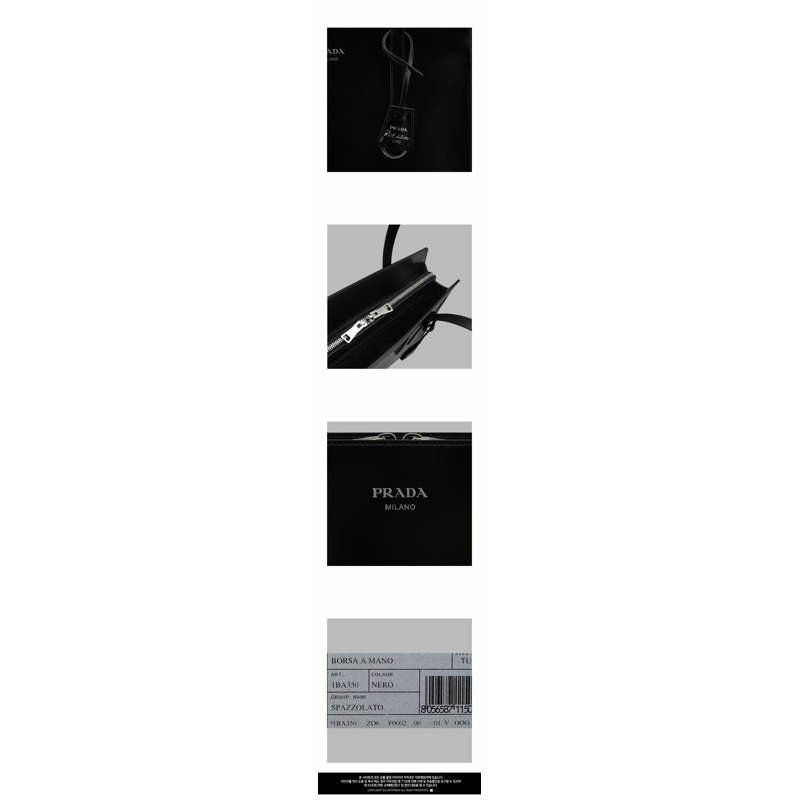 PRADA 1995年復刻版黑色磨毛手提包 1BA350 ZO6 F0002-2