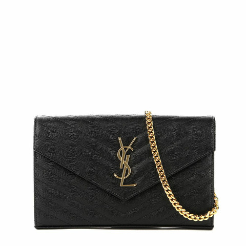 SAINT LAURENT （A_377828 BOW01）女士金色字母圖案斜背包