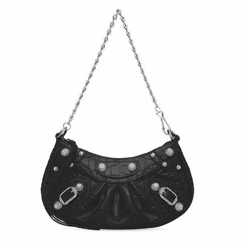 BALENCIAGA Le Cagole 鱷魚皮迷你肩背包 695814 23EJY 1000