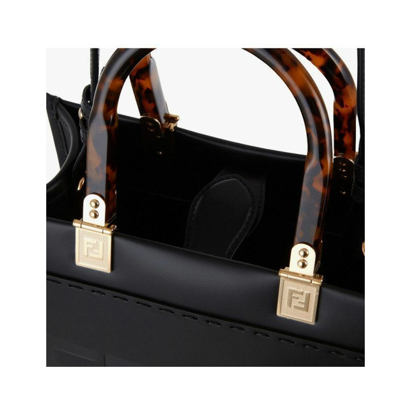 FENDI 陽光牌中黑色手提包，印章：8BH386 ABVL-9