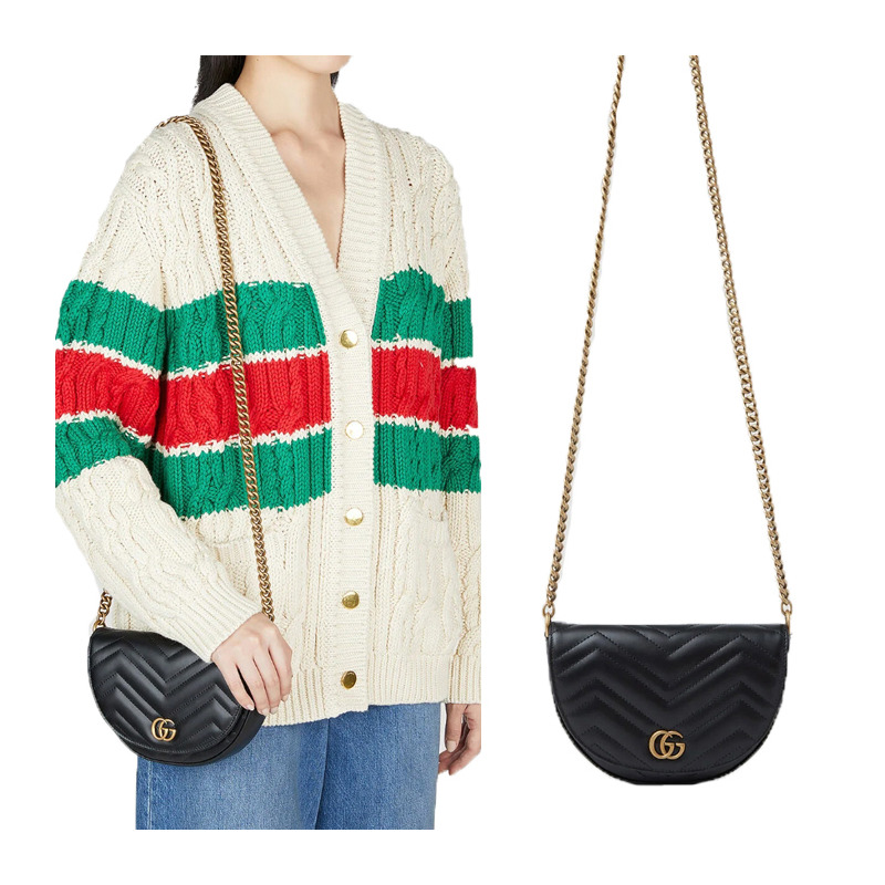 GUCCI GG Marmont 馬特拉塞凸紋鏈條迷你包 746431 DTDHT-8