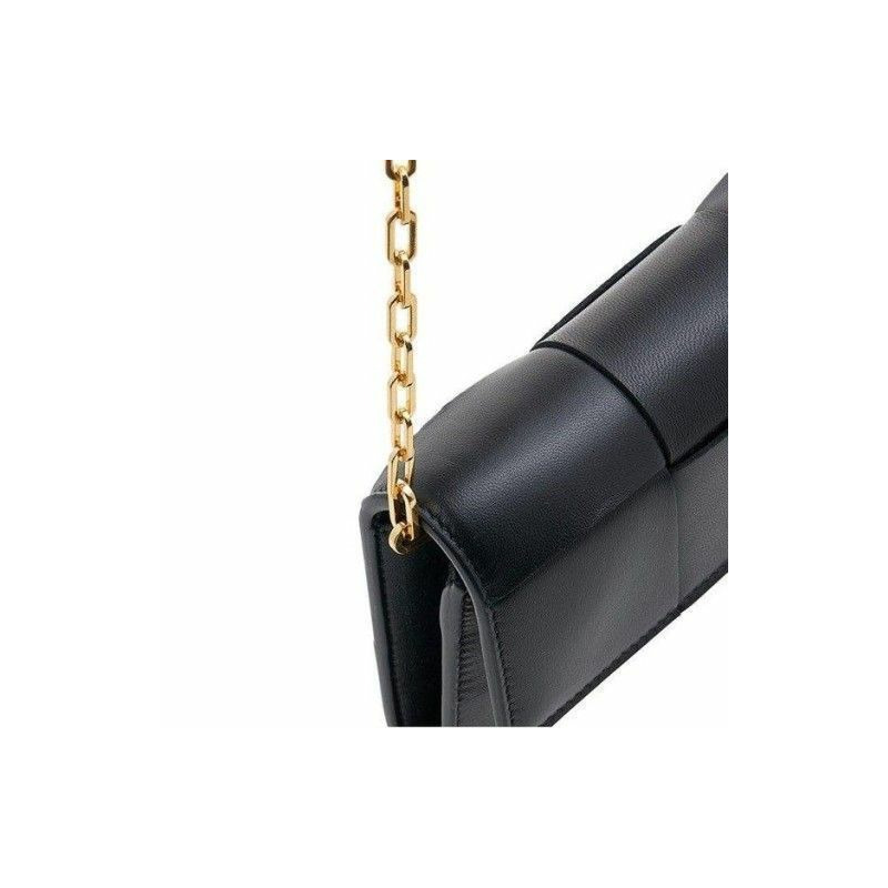 BOTTEGA VENETA 黑色編織鏈單肩包 VCQC4 8425-2