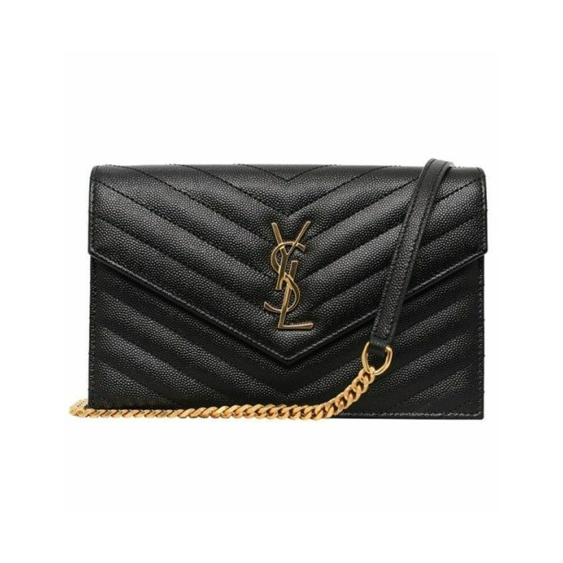 SAINT LAURENT 黑色絎縫鏈條包-1