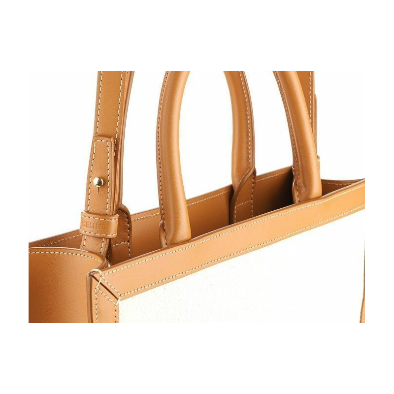 CELINE 天然棕褐色直式帆布小號包 192082BNZ-9