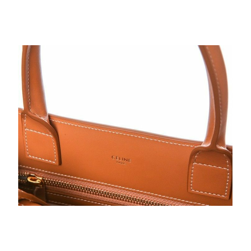 CELINE 天然棕褐色直式帆布小號包 192082BNZ-10
