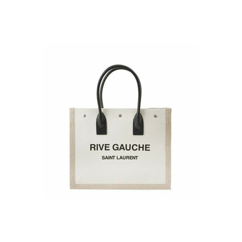 SAINT LAURENT FAABR 天然黑色羅紋 Gosh 手提包