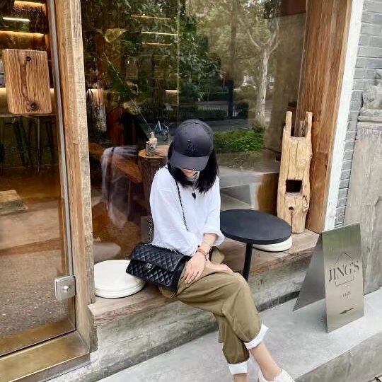 CHANEL 經典口蓋包 CF25 - 粒面牛皮黑銀-8