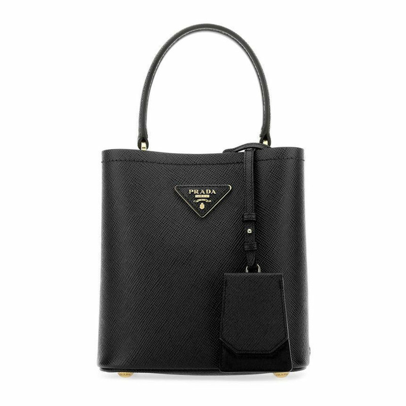 PRADA Saffiano 雙小水桶包 黑色 1BA217 2ERX F0002-0