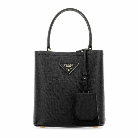 PRADA Saffiano 雙小水桶包 黑色 1BA217 2ERX F0002