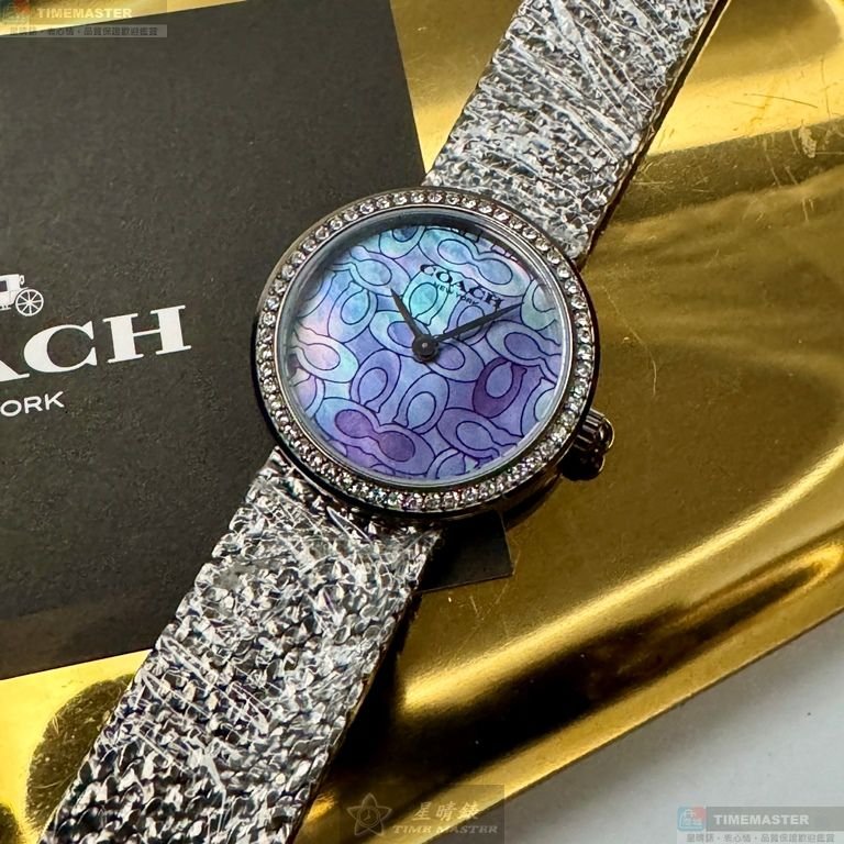 COACH手錶,編號CH00251,28mm槍灰色圓形精鋼錶殼,變色中二針顯示, 貝母錶面,鐵灰色米蘭錶帶款-0