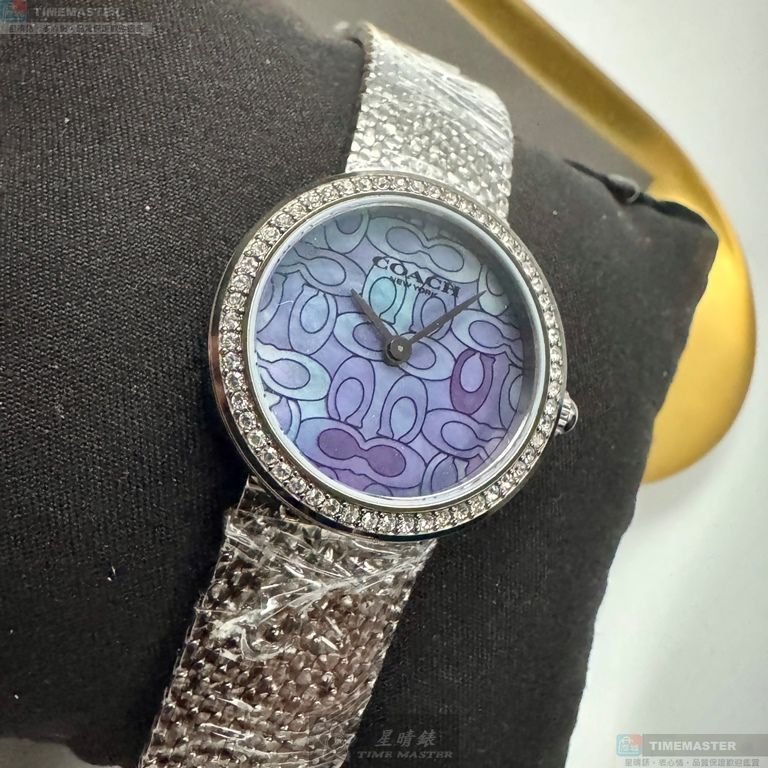 COACH手錶,編號CH00251,28mm槍灰色圓形精鋼錶殼,變色中二針顯示, 貝母錶面,鐵灰色米蘭錶帶款-2