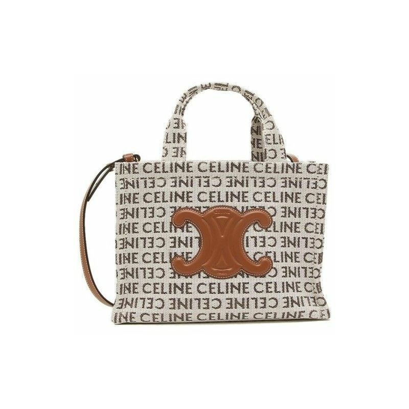 CELINE 卡巴斯小號帆布手提單肩包（天然色）-0