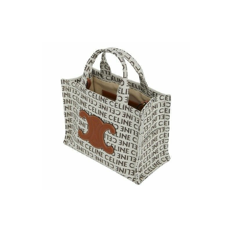 CELINE 卡巴斯小號帆布手提單肩包（天然色）-8