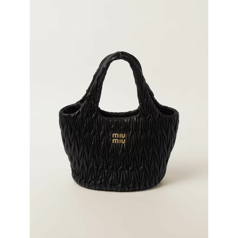 MIU MIU 馬特拉塞納帕皮革手提包 5BG257 N88 F0002 NERO-3