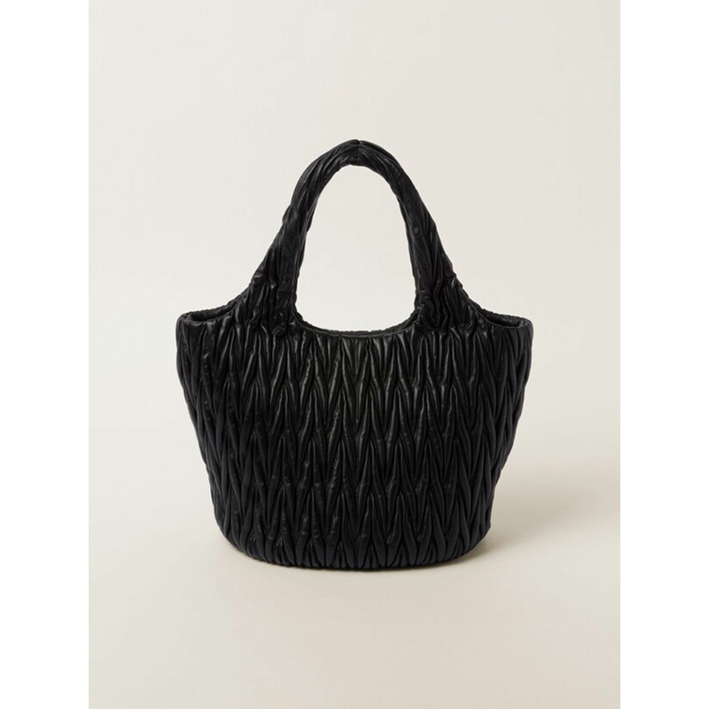 MIU MIU 馬特拉塞納帕皮革手提包 5BG257 N88 F0002 NERO-7