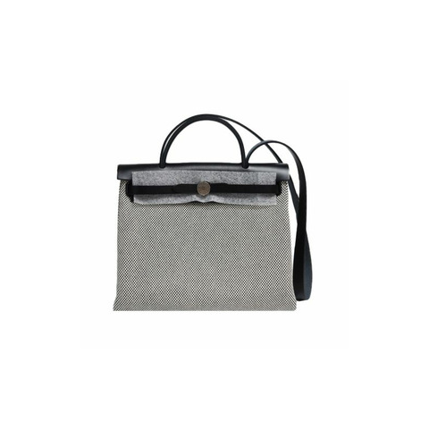 HERMES Herbag 31 帆布米白色印花斜背包