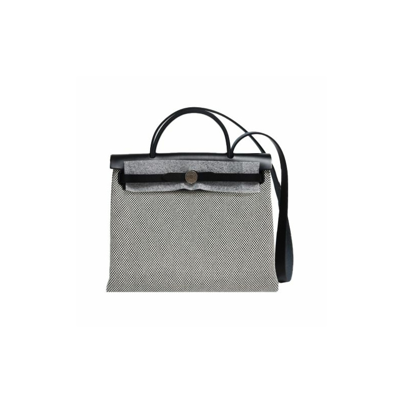 HERMES Herbag 31 帆布米白色印花斜背包-0