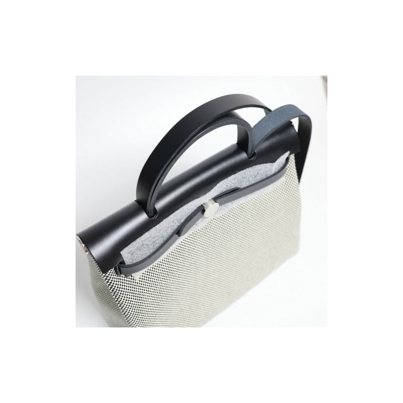 HERMES Herbag 31 帆布米白色印花斜背包-2