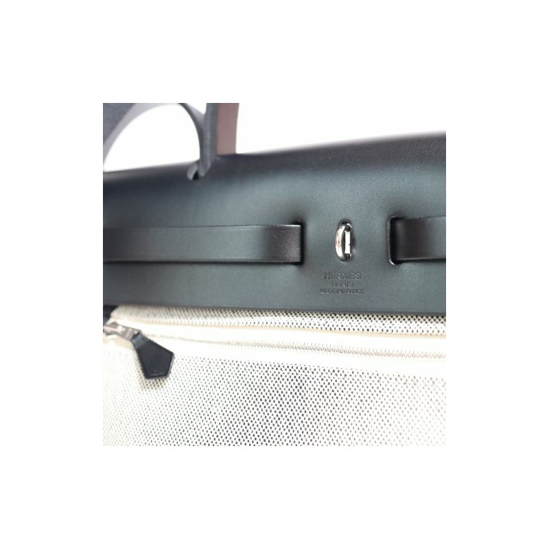 HERMES Herbag 31 帆布米白色印花斜背包-4