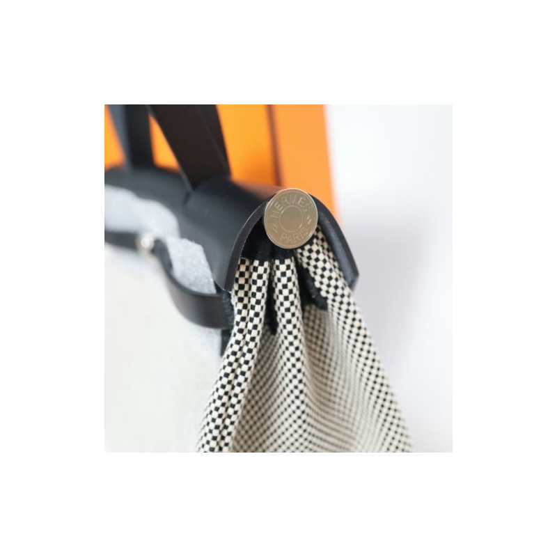 HERMES Herbag 31 帆布米白色印花斜背包-6