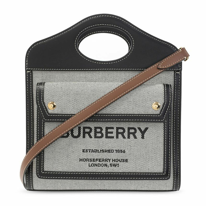 BURBERRY 迷你 Triton 口袋包 黑色 棕褐色 24SS-0