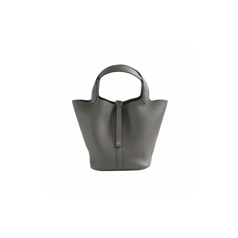 HERMES Picotin 22 尺寸 Grys Meyer 金色五金手提包-0