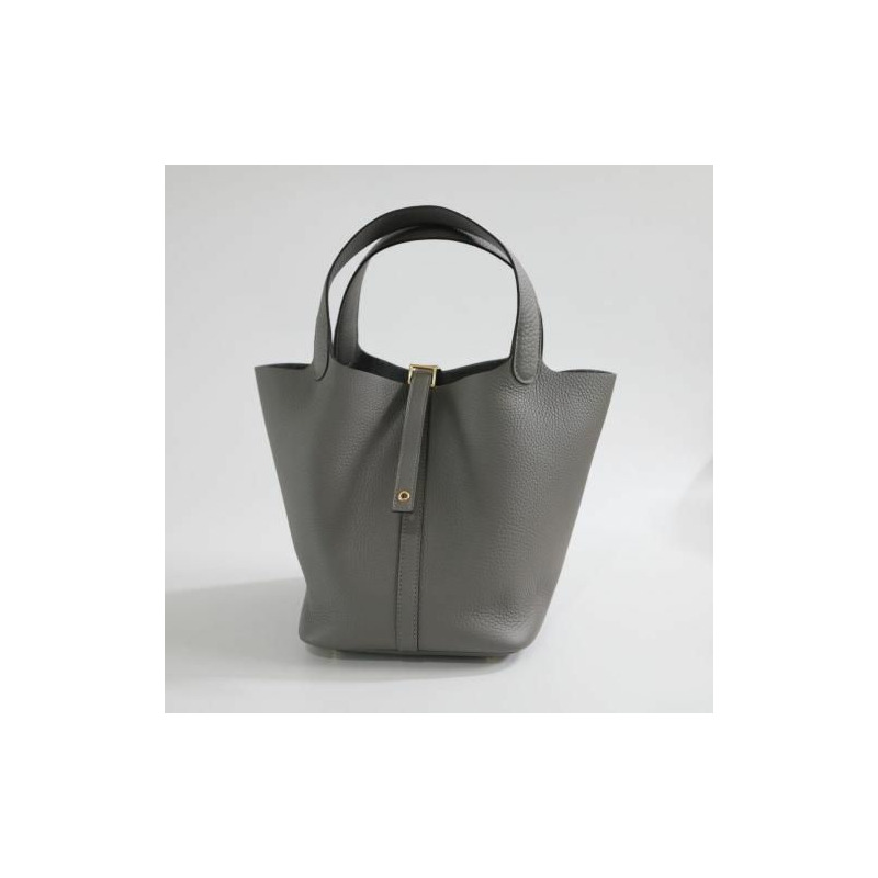 HERMES Picotin 22 尺寸 Grys Meyer 金色五金手提包-2