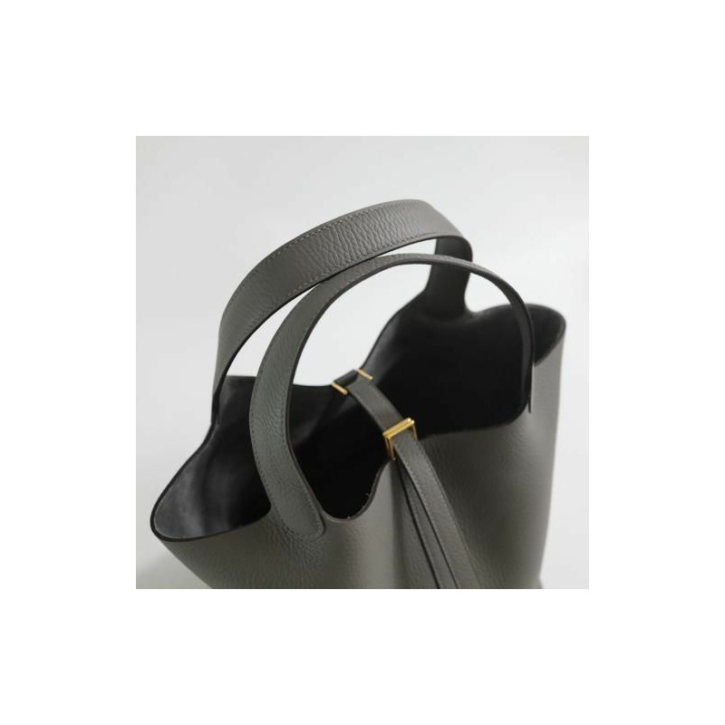 HERMES Picotin 22 尺寸 Grys Meyer 金色五金手提包-3