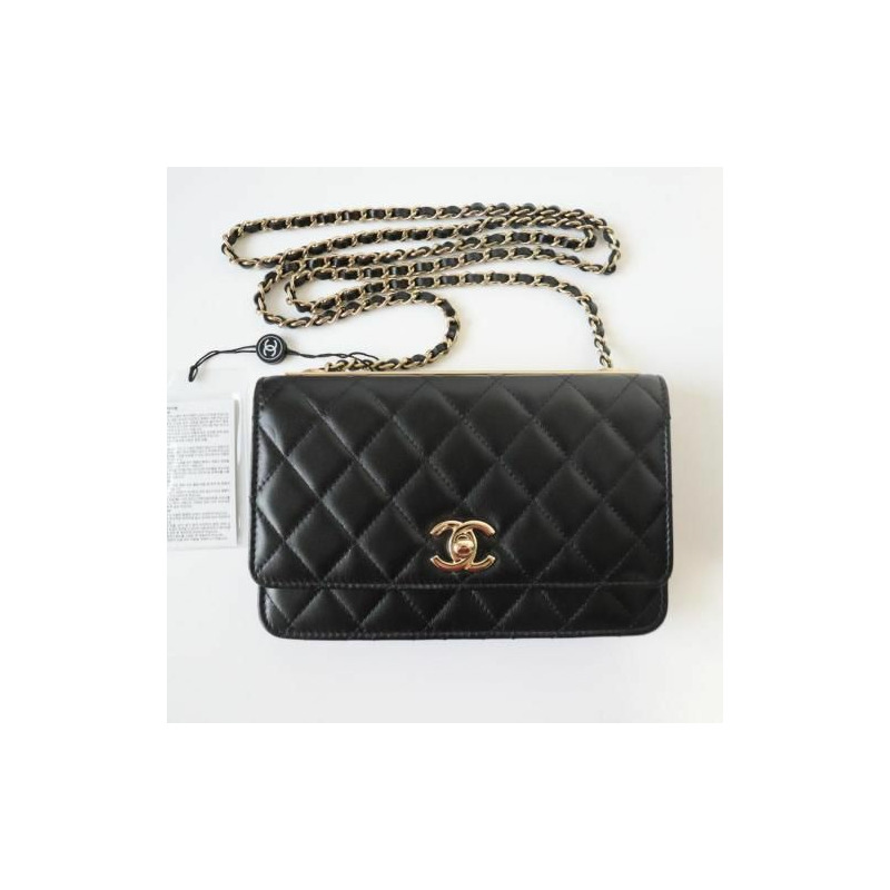 CHANEL 經典時尚 CC WOC 黑色搭配金色五金-0