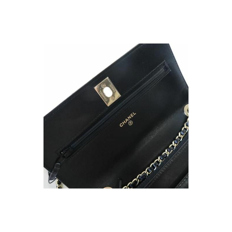 CHANEL 經典時尚 CC WOC 黑色搭配金色五金-5