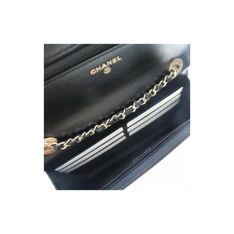 CHANEL 經典時尚 CC WOC 黑色搭配金色五金-6