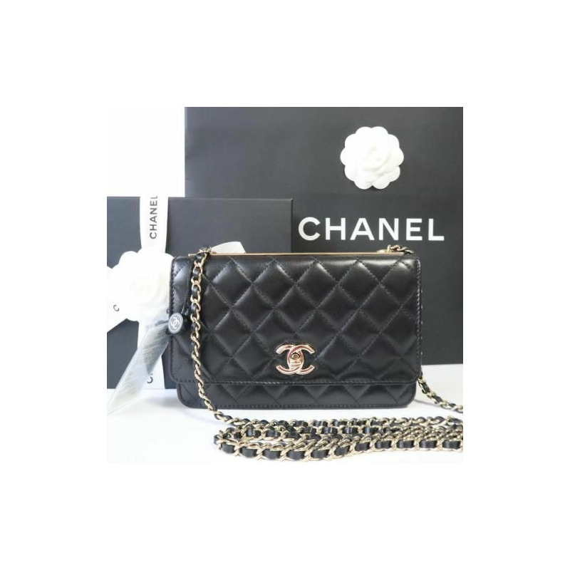 CHANEL 經典時尚 CC WOC 黑色搭配金色五金-7