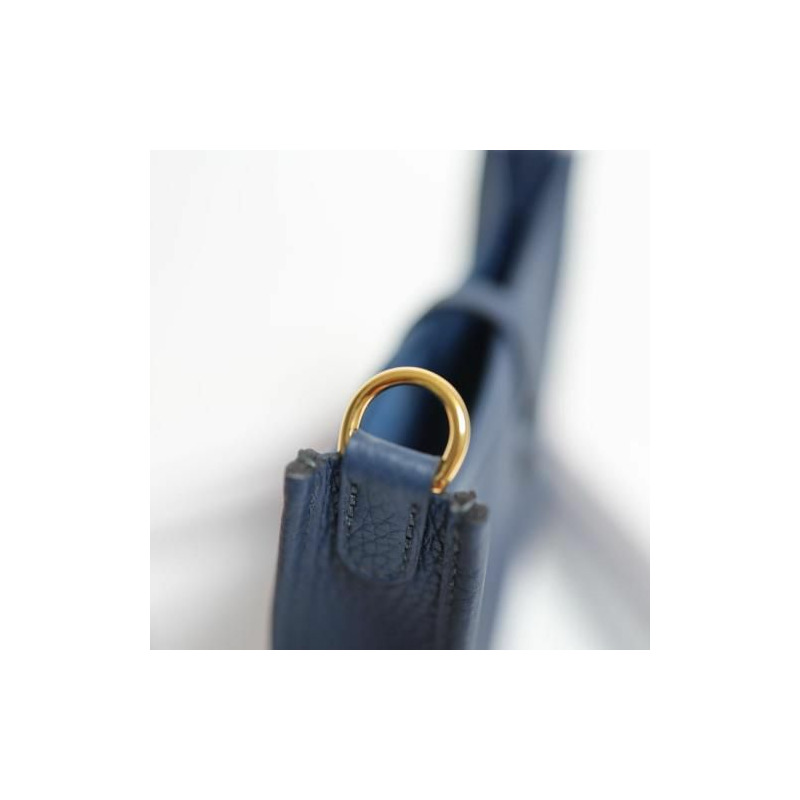 HERMES Mini Evelyne TPM 16 藍色 Dufy 配金色五金零件-4