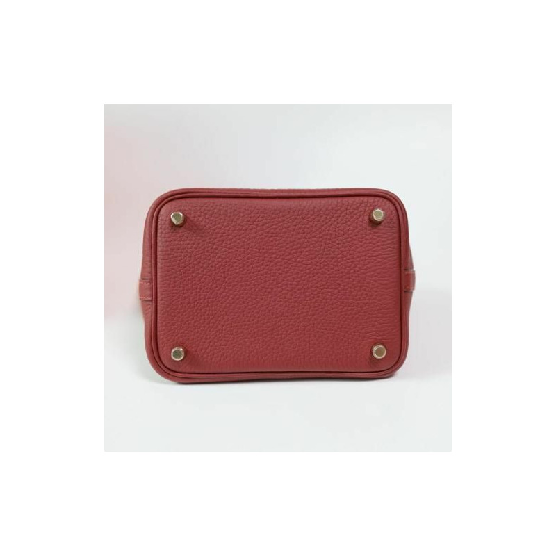 HERMES Picotin 18 PM Picotin Lock Rouge Ash Gold Hardware stamp New Full Set-3