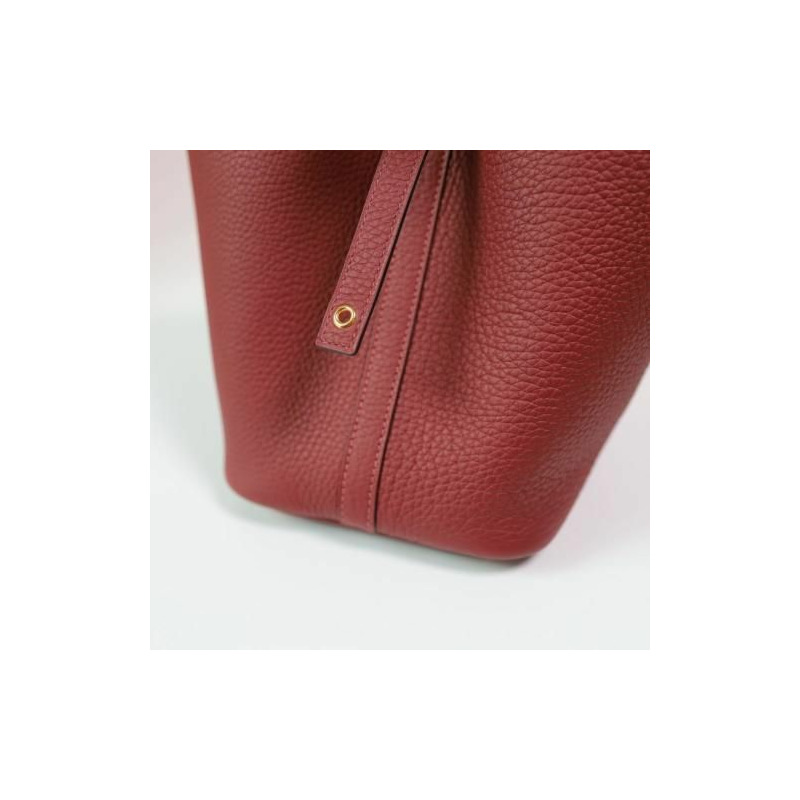 HERMES Picotin 18 PM Picotin Lock Rouge Ash Gold Hardware stamp New Full Set-5