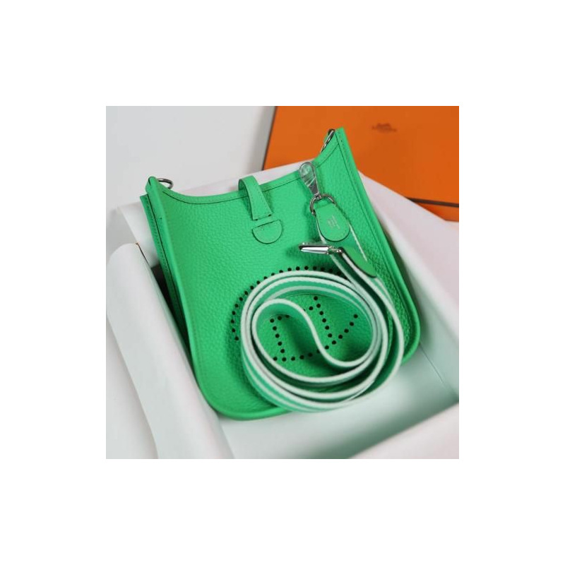 HERMES 迷你伊芙琳 TPM 16 V 漫畫銀色五金印章 B-7