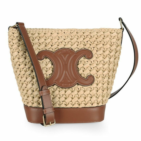 CELINE 女士 Quille Triomphe 小號水桶肩背包（米色）191442EXH 02NT