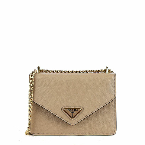 PRADA 24SS 女士 Saffiano 三角形 Logo 單肩包