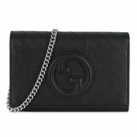 GUCCI Blondie 鏈條錢包斜背包（黑色）772213 AACP7 1000