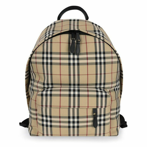 BURBERRY 24 春夏男女通用復古格紋雙肩包（米色）8084113 A7026
