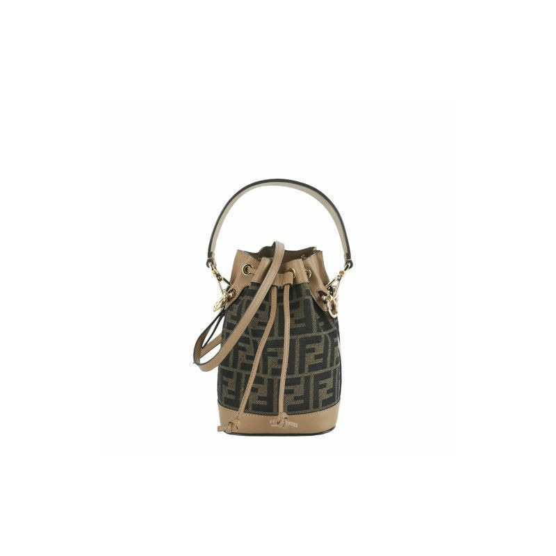 FENDI Montrezzo 迷你水桶包 棕色 8BS093 ALP3-3